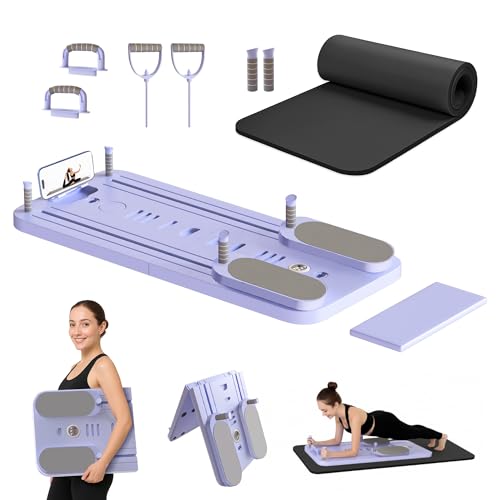 Pilates Board, Foldable Pilates Reformer Set for Home, Multifunctional Portable Pilates Reformer...