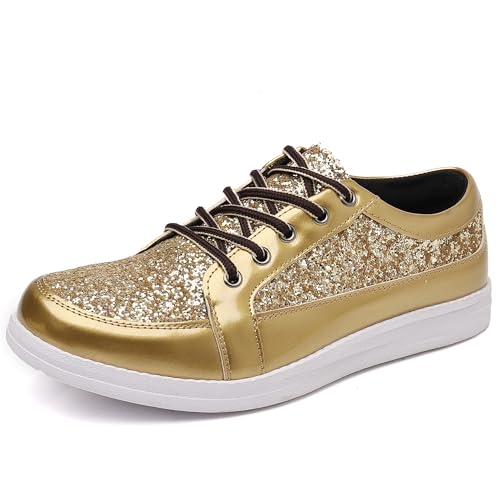 Trsorini Mens Glitter Shoes Sparkly Sneakers Fashion Bling Sequin Shiny Comfort Men Shoes