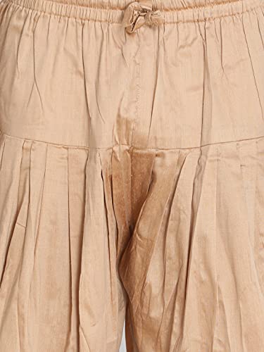 Image of VASTRAMAY Men's Beige Silk Blend Sherwani Set