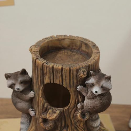 Pot de fleurs souche décorative : sculpture rustique artisanale de jardin