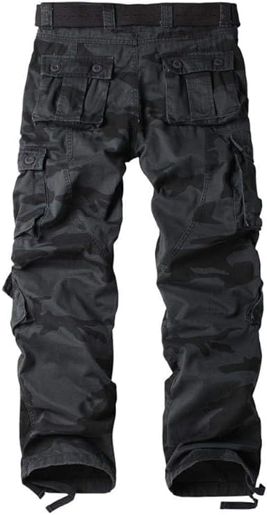 Men's Fleece Lined Hiking Pants, Winter Camo Cargo Pants Army Casual Work Ski Pants for Men with 8 Pockets - Image 2