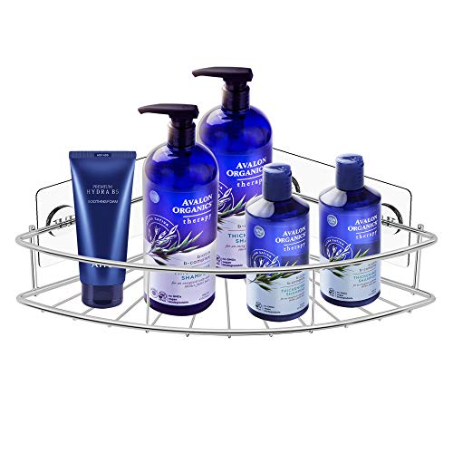 Gricol Estante de Ducha de Esquina para Baño con Adhesivo sin Organizador de Perforación para Almacenamiento en Estante de Pared de Acero Inoxidable a Prueba de Herrumbre para Baño de Cocina