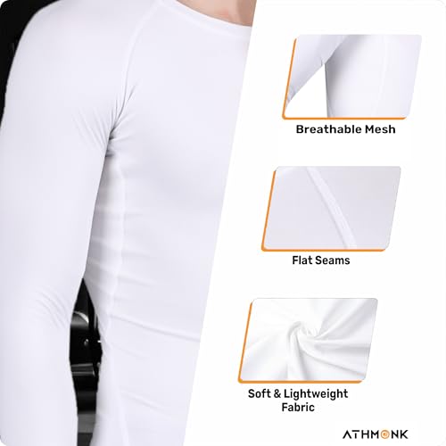 Image of Compression T-Shirt Vest Upper Body Shaper for Men Boys Branded - 4-Way Stretch Lycra Fabric - Workout Gym Cricket Running Football Sports Training - Keep Dry Tight Skin Fit - Round Neck