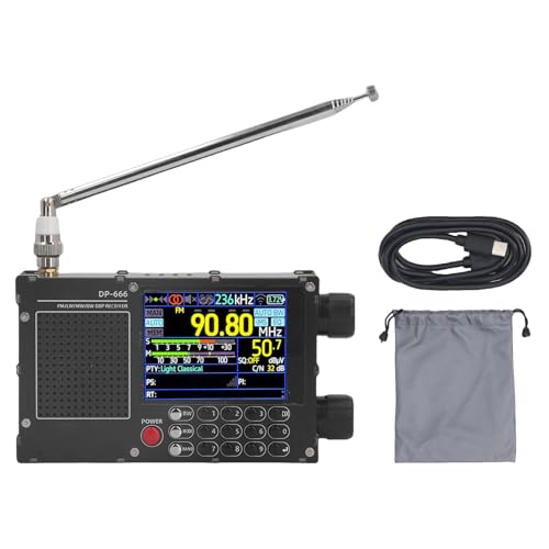Fafeicy Radio de Banda Completa, Radio Portátil Am FM SW LW con Pantalla Táctil IPS de 2,8 Pulgadas, Batería de 5000 MAh, Reducción de Ruido DSP, Pantalla RDS, Teclado Numérico para el