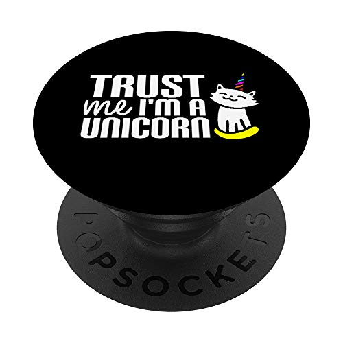 Funny Trust Me I'm a Unicorn Cute Cat Kitty Unicorn PopSockets PopGrip: Agarre intercambiable para Teléfonos y Tabletas