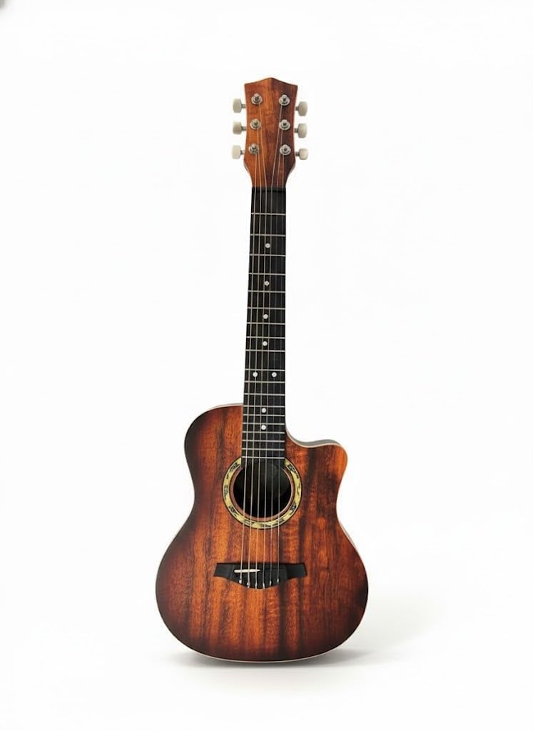 32 Inch Acoustic Guitar for Kids & Beginners with Cutaway Wooden Body, 6 Steel Strings, Lightweight Design, Finger Protector & 2 Picks Included | Musical Instrument for Starter Learners-image-16