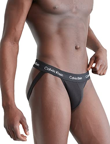 Calvin Klein Men's Cotton Stretch 5-Pack Jock Strap, 5 Black, Large #TOP3