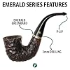 Peterson Pipes Emerald Series - Vintage Design Irish Wood Briar Pipe Green Band, Hand Crafted in Ireland, Vulcanite P Lip, 3mm (05 Bent Dublin) #3