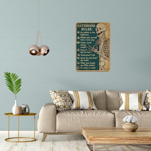 Image of Zesta Bathroom Decor Items Washroom Decor Tin Sign | Aesthetic Posters Wall Poster for Bedroom | Magnetic Cafe Decoration Items / Restaurant Decorations Items | Quirky Home Decor Bar Accent (Bathroom (4))