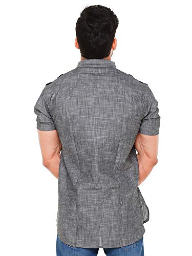 Image of Mens Cotton Linen Half Sleeve Plus Size Short Kurta