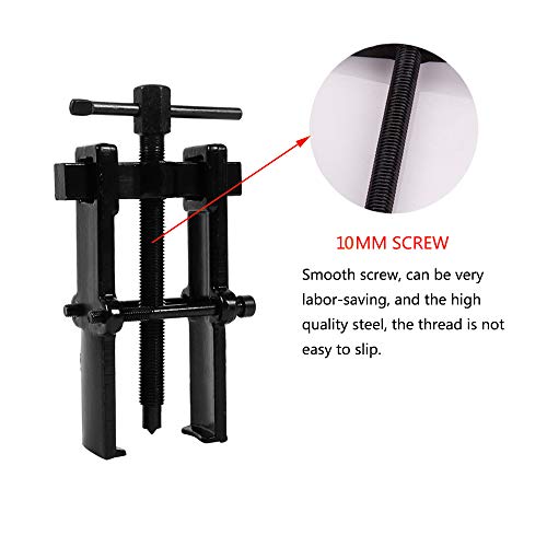 2 Jaw Bearing Puller Remover Forged Gear Removal Repair Tool For Motorcycle Car Auto Adjustable Range Carbon Steel Straight Type Black - 5 Sizes For Choice (4In-40×80Mm) #TOP6