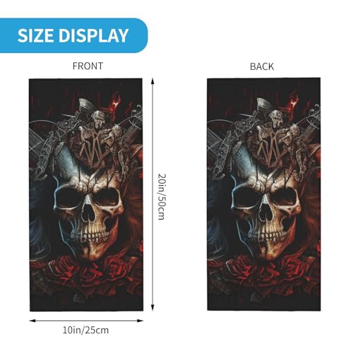 Skull Music Rock Guitar Death Cool Neck Gaiter Face Cover Scarf Balaclava Bandana para Mujeres y Hombres para Motocicleta Ciclismo Esquí Fiesta miniatura 3