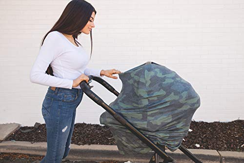 Image of Copper Pearl Nursing Cover for Breastfeeding - Multi-Use Baby Car Seat Canopy, Stroller Shade & Breast Feeding Wrap for Women, Stretchy Breathable Carseat Shawl for Boy or Girl, Hunter