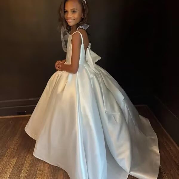 Satin Flower Girl Dresses First Communion Dress for Girls Formal Gown 15 Quinceanera Birthday Dress4