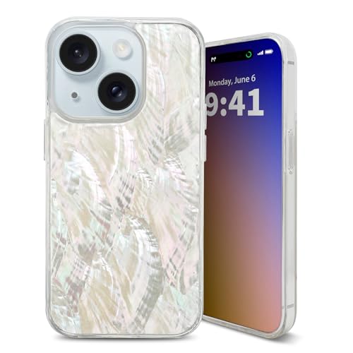 Coque iPhone 14 coquillage véritable unique et poétique beige