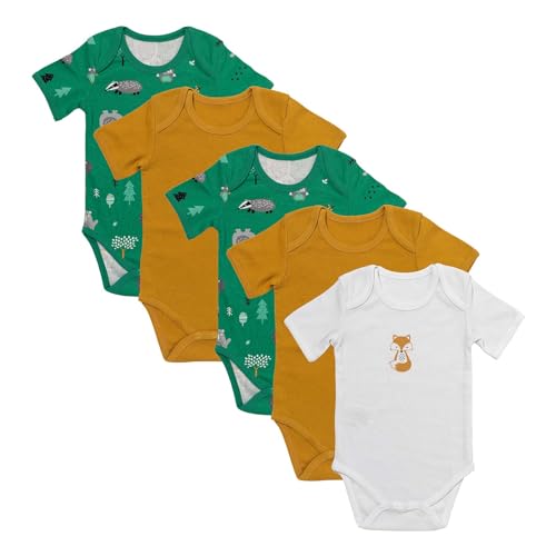 schlummersack Baby Body Set 100% Bio Baumwolle Kurzarm Unisex Waldtiere...