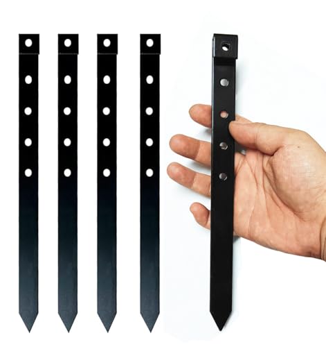 24 Pack 10 Inch Heavy Duty Metal Landscape Edging Stakes - Galvanized Spikes for Landscaping Concrete Forms & Ground AnchoringBender Board & No Dig Edging