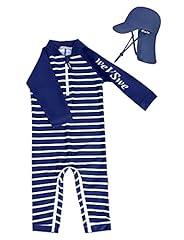 Dark Blue Stripes With Sun Hat