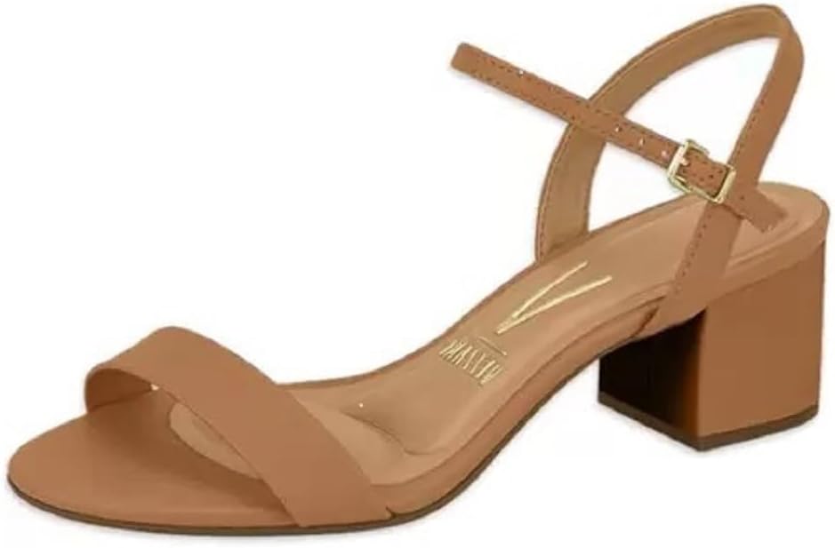 VIZZANO Sandália Feminina Salto Quadrado Glitter Ouro 34 Rosado 6291.900