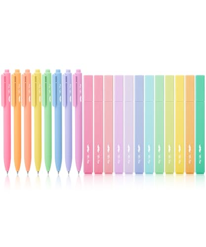 Mr. Pen- Aesthetic Highlighters and Gel Pens, 20 Pack, Colorful Bible Highlighters No Bleed, Colorful Ink Gel Pens