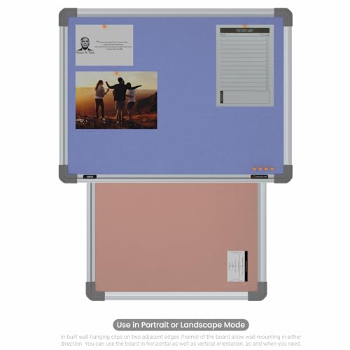 Image of Scholar Art Metis 1.5x2 Feet Fabric Pin Up Board for Study Room & Wall | Vibrant & Versatile Crape Cloth + High Density Soft Board for Pinning Photos, Sticky Notes & Reminders (Purple)