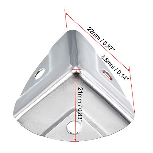 Image of uxcell Metal Box Corner Protectors Wooden Box Edge Guard Protector 22x22x22mm Silver Tone 4pcs
