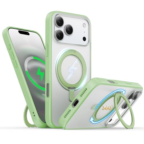 Coque iPhone 17 Pro haut de gamme avec anneau rotatif et béquille métallique