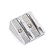 1PCS Silver Sharpener Metal Bevelled Double Hole Pencil Sharpener School Office Sharpener Stationery Supplies Fashion with Nice