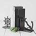 Danya B. ZI08303 Nautical/Coastal Home Decor - 2-Piece Metal Bookend Set with Anchor and Captain's Wheel
