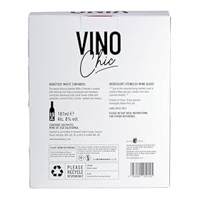Buy the Vino Chic Wine Gift Set with Barefoot White Zinfandel and Iridescent Stemless Glass for Special Occasions – Blue Tree