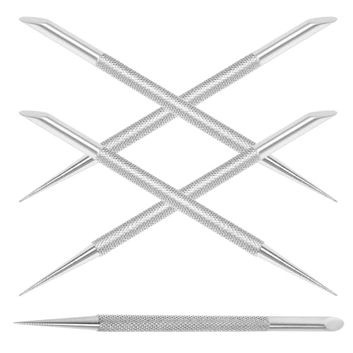 HAMPPLIES Empujador De Cutículas De 5 Piezas Con Doble Cabezal Limpiador De Cutículas Herramienta Para Manicura Herramienta De Acero Inoxidable Empujador De Piel Muerta