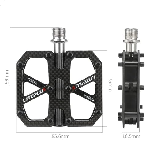 Sgxbos Mountain Bike Pedals Titanium Axle Bicycle Carbon Pedal Non-Slip Lightweight 3 Bearing Bicycle Pedals 9/16 Inch Bmx Road Bike Flat Pedal thumb #2