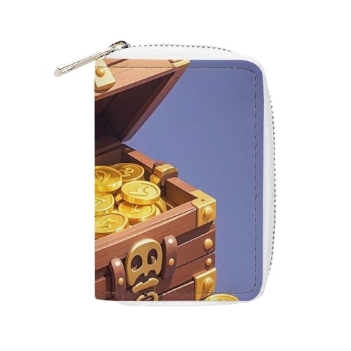 Porte-cartes de crédit en cuir avec 20 emplacements et fermeture éclair pour homme