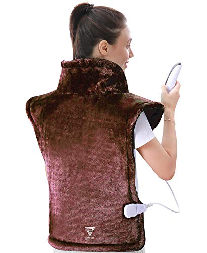 Zircon Electric Heating Pad for Neck and Shoulders, XX-Large Heating Pad for Back Pain with Auto Off, 4 Temperature Settings, Fast Heating, 24