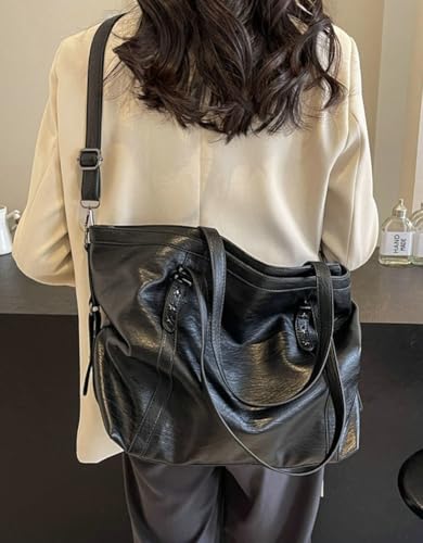 Women Trendy Crossbody Handbag Large PU Leather Tote Bag Commuting Shoulder Purse Travel Dating3