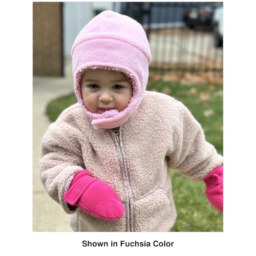Image of N'Ice Caps Little Kids and Baby Easy-On Sherpa Lined Fleece Mittens - 2 Pair Pack
