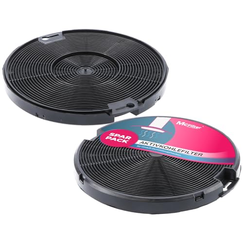 McFilter I 2x Kohlefilter Aktivkohlefilter Ø 155 mm EFF75 für Dunstabzugshaube, kompatibel mit AEG 405509371/2, Beko 9197059543, Faber, Franke, IKEA 403.319.08, SMEG, Zanker, Zanussi