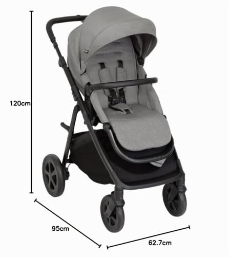 Miniatura 10 de Graco Near2me Dlx Stylish Trio - Funda Para Lluvia, Capazo Y Asiento De Coche, Adecuado Desde El Nacimiento Hasta Aprox. 4 Años 22 Kg , 3 Ajustes De Altura Slide2me, Color Ceniza