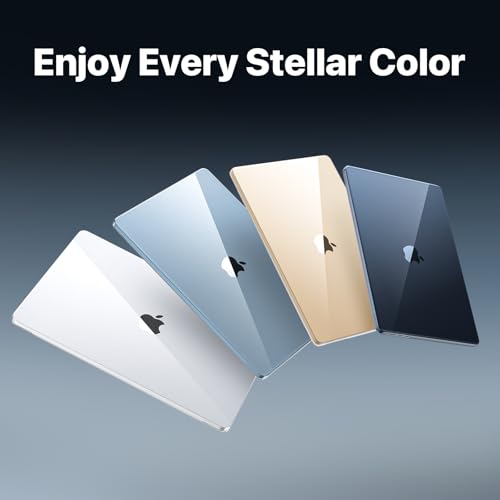 Image of Soonjet for MacBook Air 15 inch Case | M5 M4 M3 M2 2026 2025-2023 | 100% Ultra Clear | Outshine Bare Beauty | Hard Shell Cover | A3448 A3241 A3114 A2941 | Crystal Clear | Crystal Clear, Protective Hard Shell, Ultra Thin & Light, Anti Crack, Non Slip, Easy Snap on, Premium Sturdy Plastic