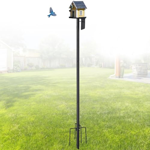 Harrms Vogelhausständer Metall, Vogelnesthalter Vogelhaus-Stange Verstellbar 184cm, Gestell für Vogelfutterhaus für Garten, Balkon, Outdoor, Hof, Schwarz Harrms Vogelhausständer Metall, Vogelnesthalter Vogelhaus-Stange Verstellbar 184cm, Gestell für Vogelfutterhaus für Garten, Balkon, Outdoor, Hof, Schwarz