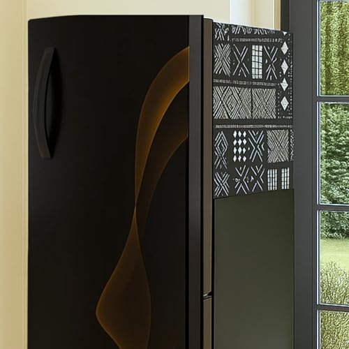 Image of WWW.THROWPILLOW.IN Fridge Top Cover Single Door |Refrigerator Cover Dustproof |Fridge Top Mat |Mud Cloth Single Door Fridge Cover for Small Fridge |Fits Haier, LG, Samsung, Whirlpool 100L-250L
