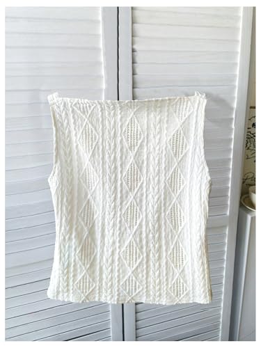 MakeMeChic Girl's Summer Tops Sleeveless Button Down Shirt Square Neck Textured Tank Top2