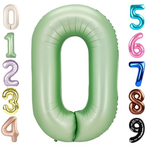 Number 0 Balloons 40 Inch Olive Green Number Balloons for 10 20 30 40 50 60 70 80 90 100 Numbers Balloon Birthday Decorations Wedding Event Baby Shower