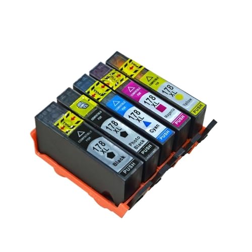 Cartucho de Tinta 178 178XL, Compatible con Impresora HP Photosmart B109 B110 B210 C309 C310 C410 D5468 D5463 D5460 5510 5511 5512 6512