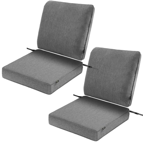 SUNROX 2 Pack Outdoor Chair Cushions Waterproof & FadeShield Patio Furniture Cushions, All-Weather Quick-Dry Deep Seat Cushions with DryMesh Drainage Replacement Cushions for Sofa Couch 23x25 Inch by SUNROX - Used condition - US$47.87