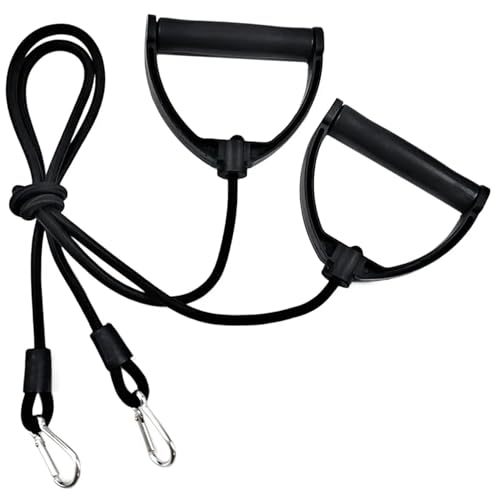 Porgeel - 2Pcs Resistance Bands with Clips, Strong Resistance Band with ABS Handle, 31.50in Exercise Bands, Replacement Cable Attachments for Gym, Stepper, Abdominal Machine