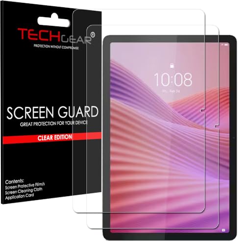 TECHGEAR Paquete de 2 protectores de pantalla para Lenovo Tab 25.7 cm 2025 TB311 / TB311FU / TB311XU Ultra Clear Protector de pantalla + paño de limpieza de pantalla y tarjeta aplicadora