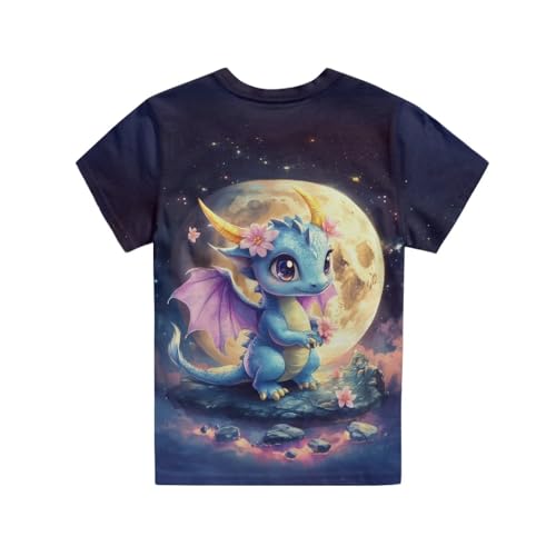 Image of Kids Graphic T-Shirt Boys Girls Novelty Tees Top Short Sleeve Shirts Summer Blouses 3-16