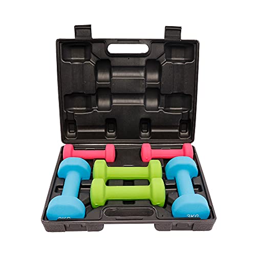 GORILLA SPORTS® Kurzhanteln Set 12 kg mit Koffer, Neopren, rutschfest – Ansicht 3