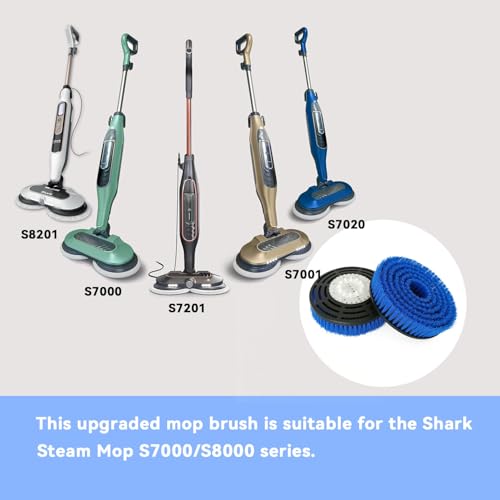 Image of S7001 Upgraded Mop Pad Replacement Brush Heads for Shark Steam Mop S8201 /S7000Series Pads | Professional Cleaning and Polishing | for Tile Floors Grout Deep Cleaning Hard Floors (Blue)